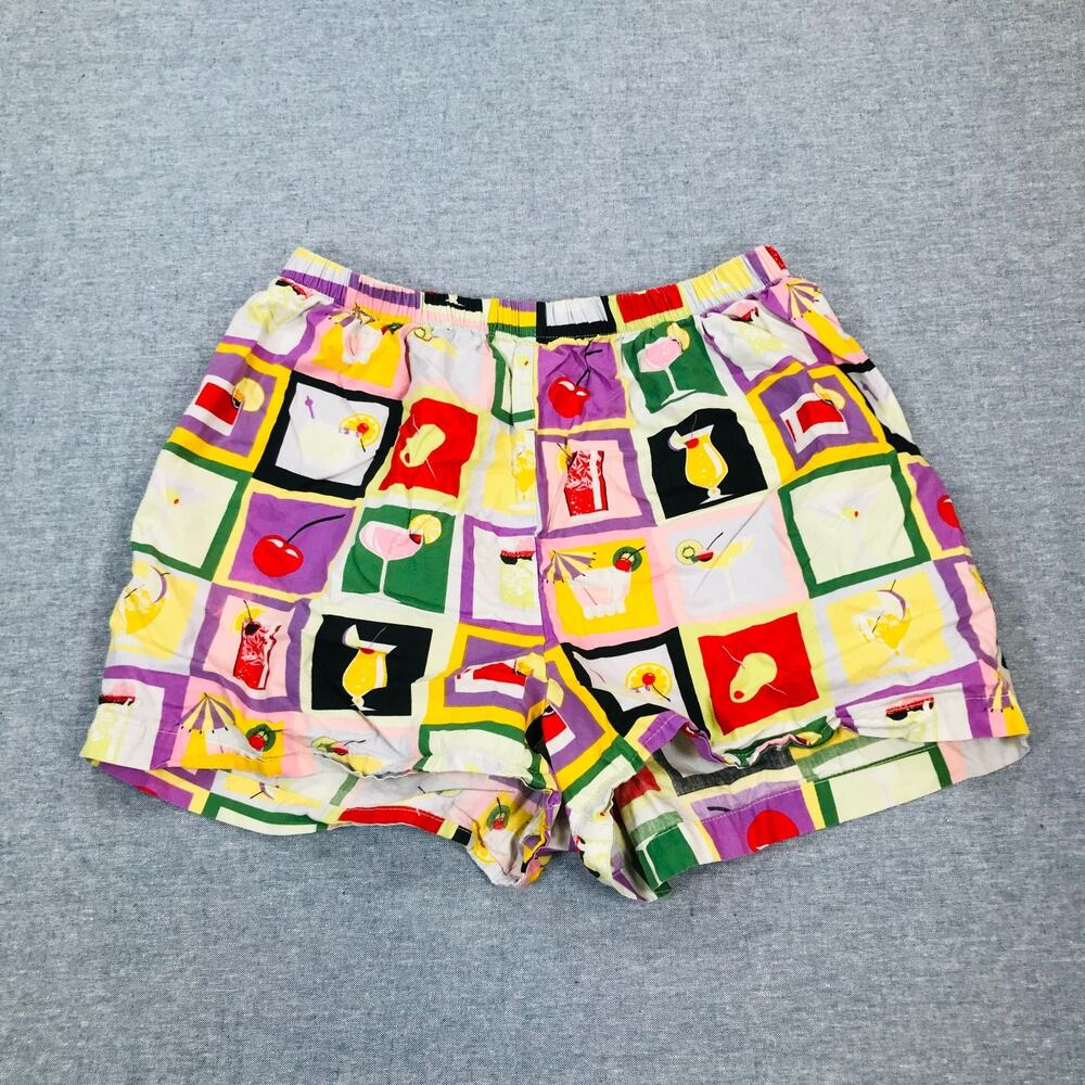 The Cat’s Pajamas Women’s Small Pajama Shorts Cocktail Print Novelty Cotton D20